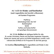 Einladung Sommerfest 2024